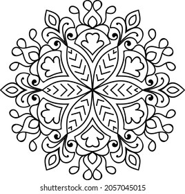 Doodle zen tangle design mandala colouring book pages for adults vector illustration