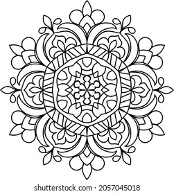 Doodle zen tangle design mandala colouring book pages for adults vector illustration