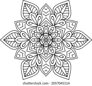 Doodle zen tangle design mandala farbige Buchseiten für Erwachsene Vektorgrafik