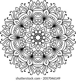 Doodle zen tangle design mandala colouring book pages for adults vector illustration