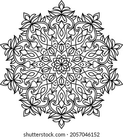 Doodle zen tangle design mandala colouring book pages for adults vector illustration