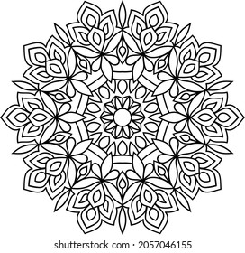 Doodle zen tangle diseño mandala colorido páginas de libros para adultos ilustración vectorial