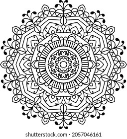Doodle zen tangle design mandala colouring book pages for adults vector illustration
