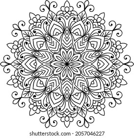 Doodle zen tangle design mandala colouring book pages for adults vector illustration