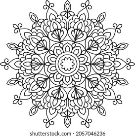 Doodle zen tangle design mandala colouring book pages for adults vector illustration