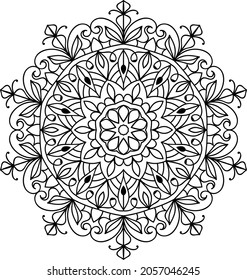 Doodle zen tangle diseño mandala colorido páginas de libros para adultos ilustración vectorial