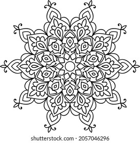 Doodle zen tangle diseño mandala colorido páginas de libros para adultos ilustración vectorial