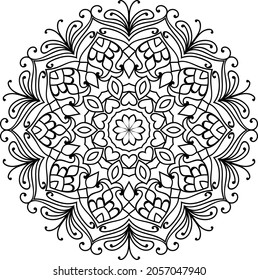 Doodle zen tangle design mandala colouring book pages for adults vector illustration
