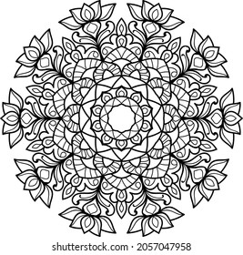 Doodle zen tangle design mandala colouring book pages for adults vector illustration