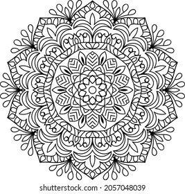 Doodle zen tangle design mandala colouring book pages for adults vector illustration