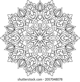 Doodle zen tangle design mandala colouring book pages for adults vector illustration