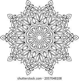 Doodle zen tangle design mandala colouring book pages for adults vector illustration