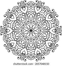 Doodle zen tangle design mandala colouring book pages for adults vector illustration