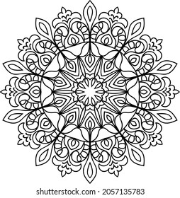Doodle zen tangle diseño mandala colorido páginas de libros para adultos ilustración vectorial