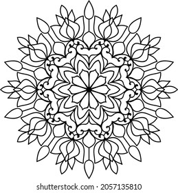 Doodle zen tangle design mandala colouring book pages for adults vector illustration