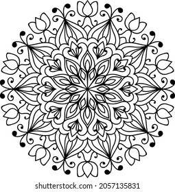 Doodle zen tangle diseño mandala colorido páginas de libros para adultos ilustración vectorial