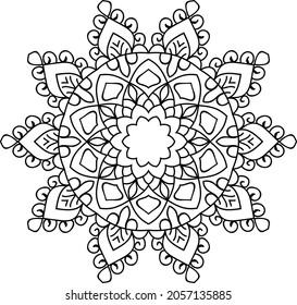 Doodle zen tangle design mandala colouring book pages for adults vector illustration