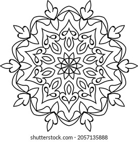 Doodle zen tangle diseño mandala colorido páginas de libros para adultos ilustración vectorial