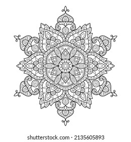 Doodle Zen tangle diseño mandala colorear páginas de libros para adultos ilustración vectorial