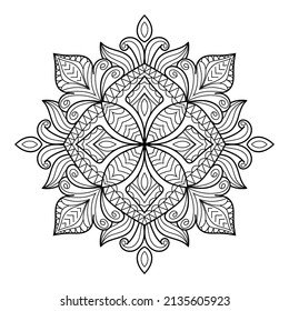 Doodle Zen tangle diseño mandala colorear páginas de libros para adultos ilustración vectorial