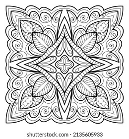 Doodle Zen tangle design mandala farbige Buchseiten für Erwachsene Vektorgrafik