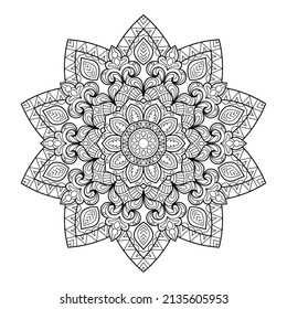 Doodle Zen tangle diseño mandala colorear páginas de libros para adultos ilustración vectorial