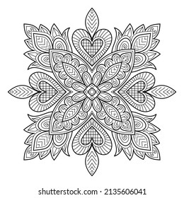 Doodle Zen tangle diseño mandala colorear páginas de libros para adultos ilustración vectorial