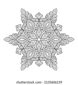 Doodle Zen tangle diseño mandala colorear páginas de libros para adultos ilustración vectorial