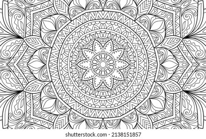 Doodle Zen tangle design mandala coloring book pages for adults vector illustration