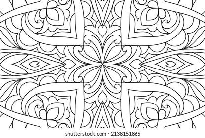 Doodle Zen tangle design mandala coloring book pages for adults vector illustration