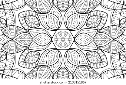 Doodle Zen tangle diseño mandala colorear páginas de libros para adultos ilustración vectorial