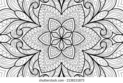 Doodle Zen tangle design mandala farbige Buchseiten für Erwachsene Vektorgrafik