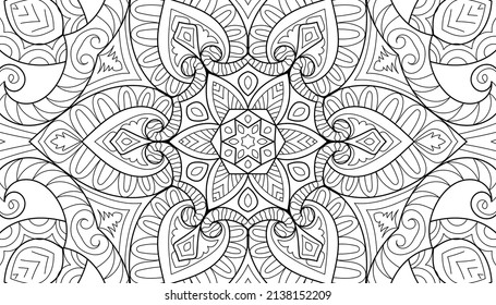 Doodle Zen tangle diseño mandala colorear páginas de libros para adultos ilustración vectorial