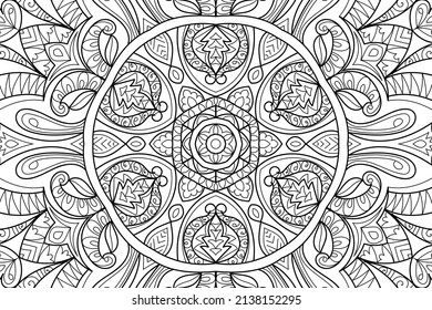 Doodle Zen tangle diseño mandala colorear páginas de libros para adultos ilustración vectorial