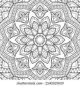 Doodle Zen tangle diseño mandala colorear páginas de libros para adultos ilustración vectorial