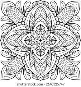 Doodle Zen tangle design mandala farbige Buchseiten für Erwachsene Vektorgrafik