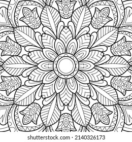 Doodle Zen tangle diseño mandala colorear páginas de libros para adultos ilustración vectorial