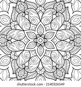 Doodle Zen tangle diseño mandala colorear páginas de libros para adultos ilustración vectorial