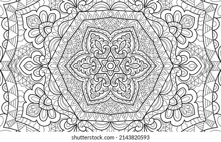 Doodle Zen tangle diseño mandala colorear páginas de libros para adultos ilustración vectorial