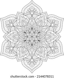 Doodle Zen tangle diseño mandala colorear páginas de libros para adultos ilustración vectorial