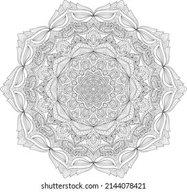 Doodle Zen tangle design mandala farbige Buchseiten für Erwachsene Vektorgrafik
