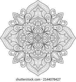 Doodle Zen tangle design mandala farbige Buchseiten für Erwachsene Vektorgrafik