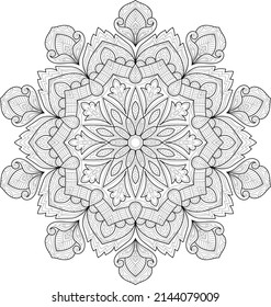 Doodle Zen tangle diseño mandala colorear páginas de libros para adultos ilustración vectorial
