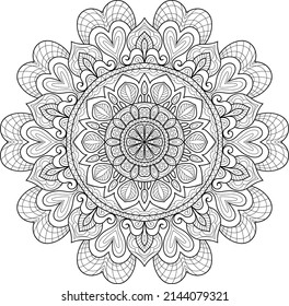 Doodle Zen tangle diseño mandala colorear páginas de libros para adultos ilustración vectorial