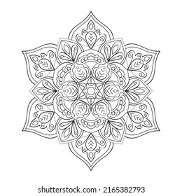 Doodle Zen tangle design mandala farbige Buchseiten für Erwachsene Vektorgrafik