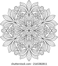 Doodle Zen tangle design mandala farbige Buchseiten für Erwachsene Vektorgrafik