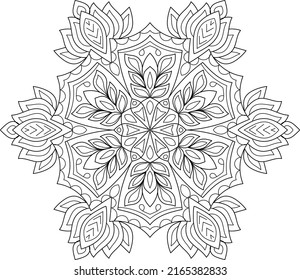 Doodle Zen tangle design mandala coloring book pages for adults vector illustration