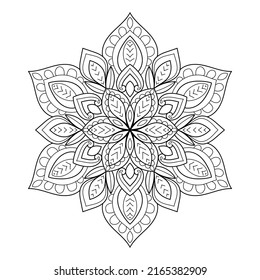 Doodle Zen tangle design mandala coloring book pages for adults vector illustration