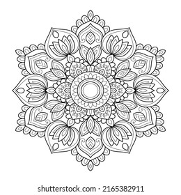 Doodle Zen tangle design mandala coloring book pages for adults vector illustration