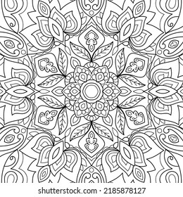 Doodle Zen tangle diseño mandala colorear páginas de libros para adultos ilustración vectorial